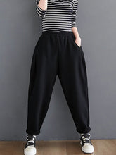 Retro Plus Velvet Padded Wide-Leg Guard Pants